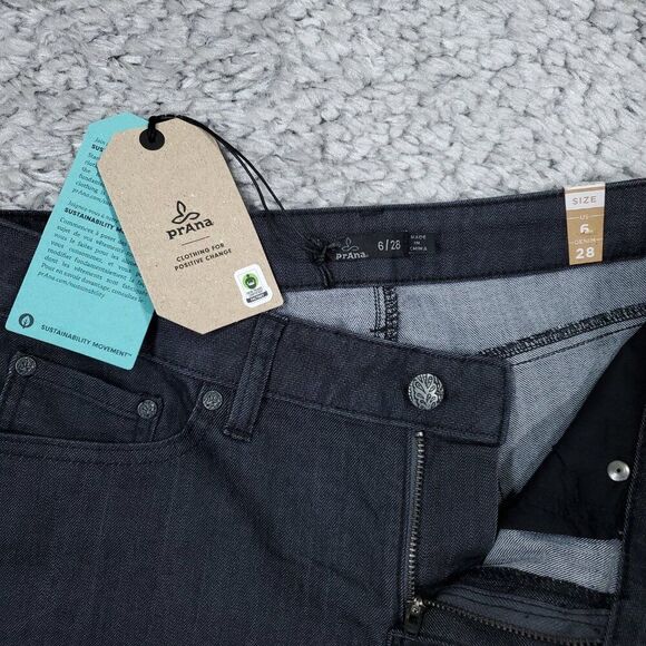 Prana Kara Rolled Skinny Jeans Denim Gray Size 6 28 Stretch Cuffed Low Rise - Picture 5 of 12